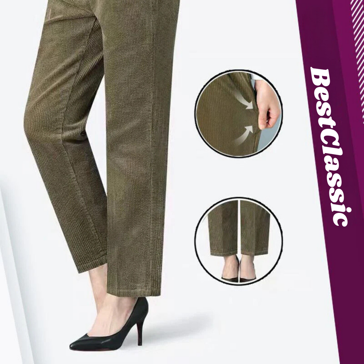 BestClassic™ | Šiltos Elastingos paaukštinto liemens kelnės