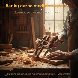 Medinė sieninė dekoracija – kryžius su širdimi