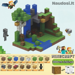 MINECRAFT | Magnetinių blokų rinkinys + dovana