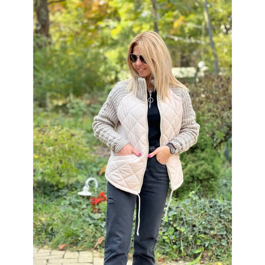 Lusso™ | Moteriška striukė megztomis rankovėmis