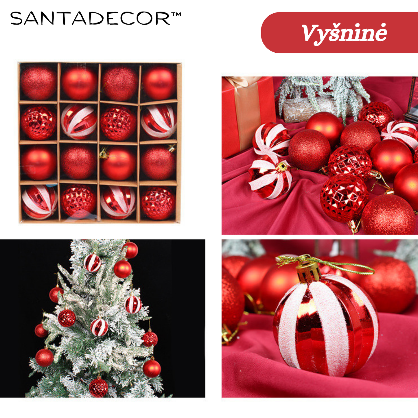 SantaDecor™ | Kalėdinių kamuoliukų rinkinys (16vnt)