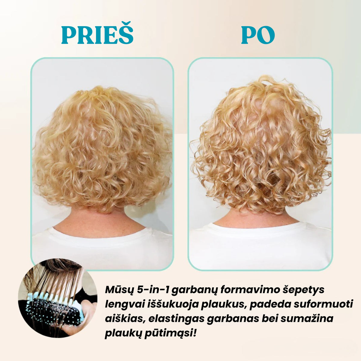 BounceWave™ | Plaukų šepetys garbanų formavimui