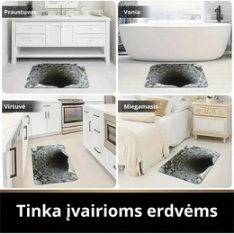 Dekoratyvinis vonios kilimėlis su 3D iliuzija