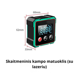 Skaitmeninis kampų ir nuolydžio matuoklis