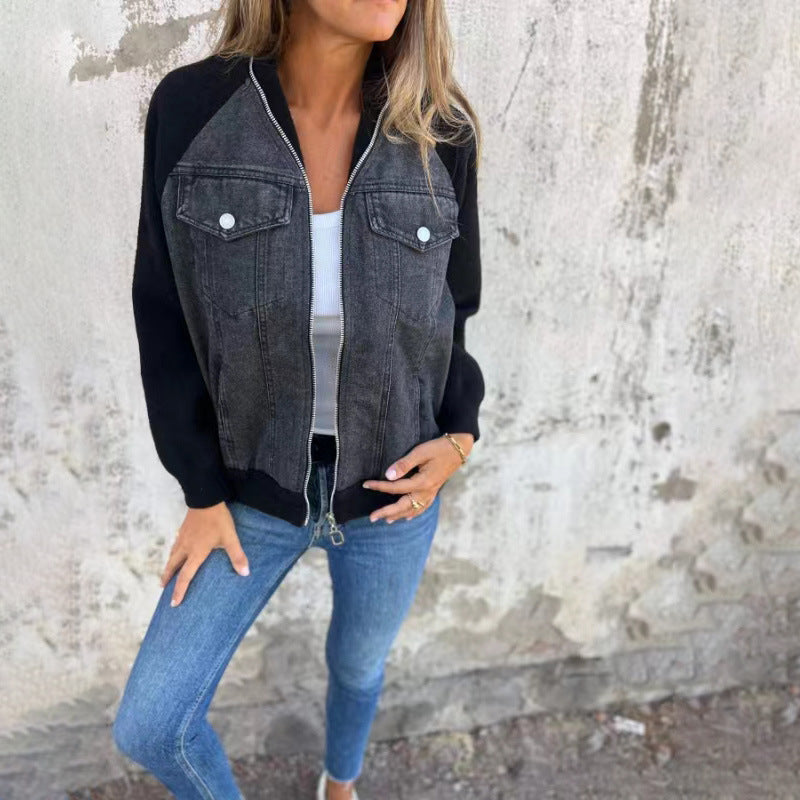 Simple™ | Džinsinė striukė šiltomis rankovėmis