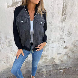 Simple™ | Džinsinė striukė šiltomis rankovėmis
