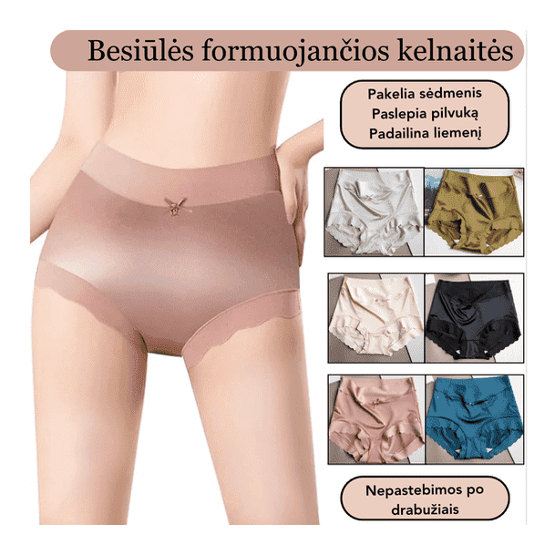 Prailginto liemens formuojančios šilkinės kelnaitės