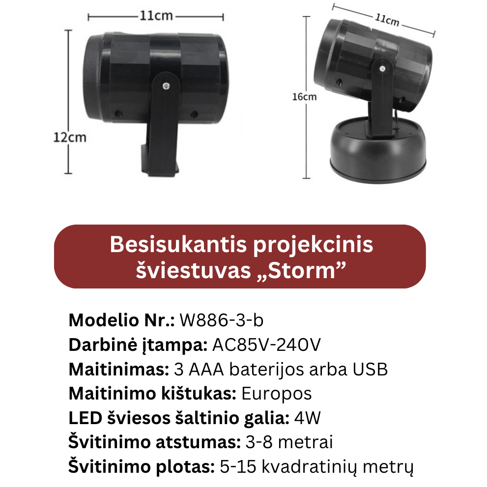 Besisukantis projekcinis lauko šviestuvas Storm™