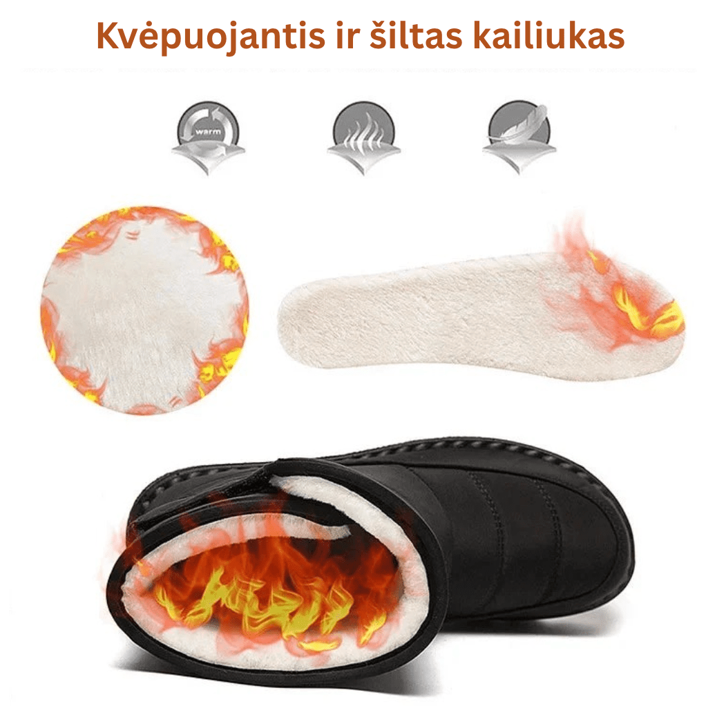 Neperšlampami moteriški batai su kailiuku