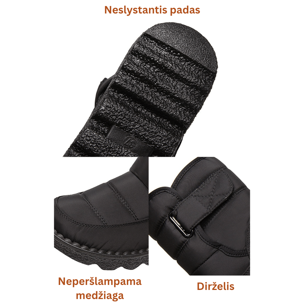 Neperšlampami moteriški batai su kailiuku