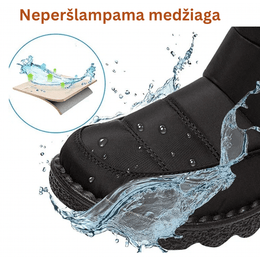 Neperšlampami moteriški batai su kailiuku