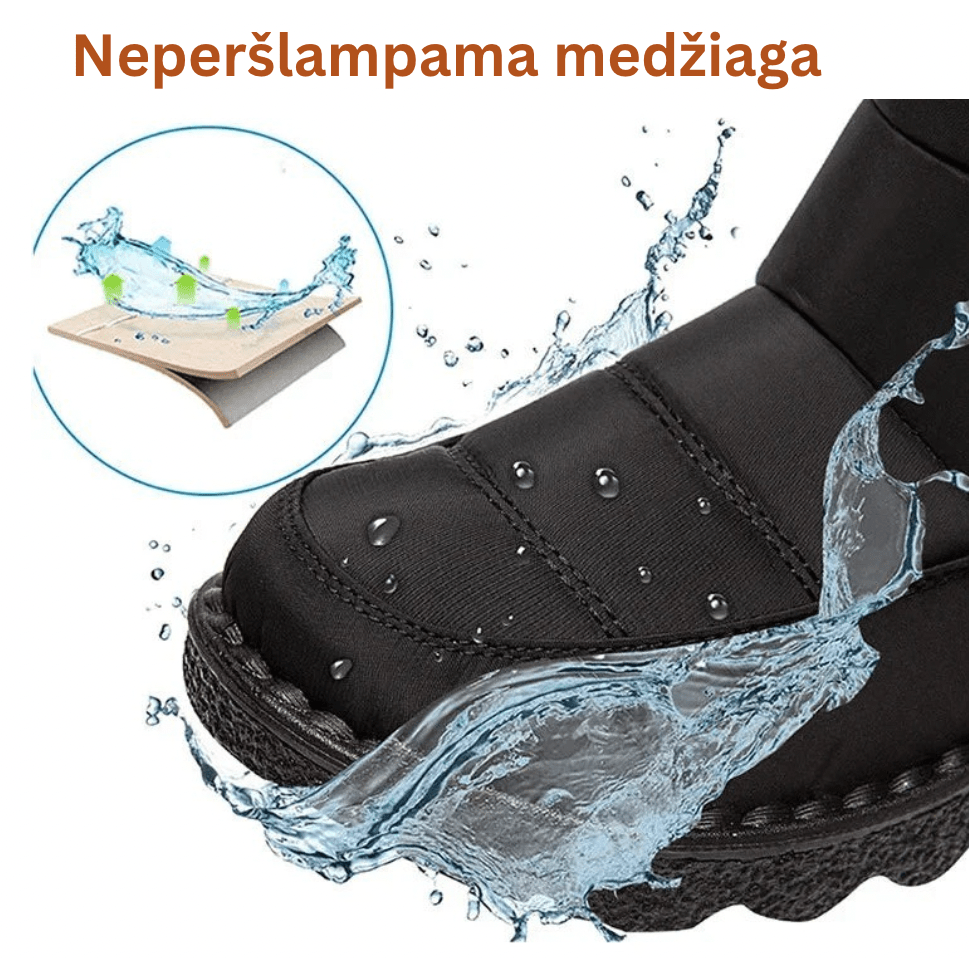 Neperšlampami moteriški batai su kailiuku