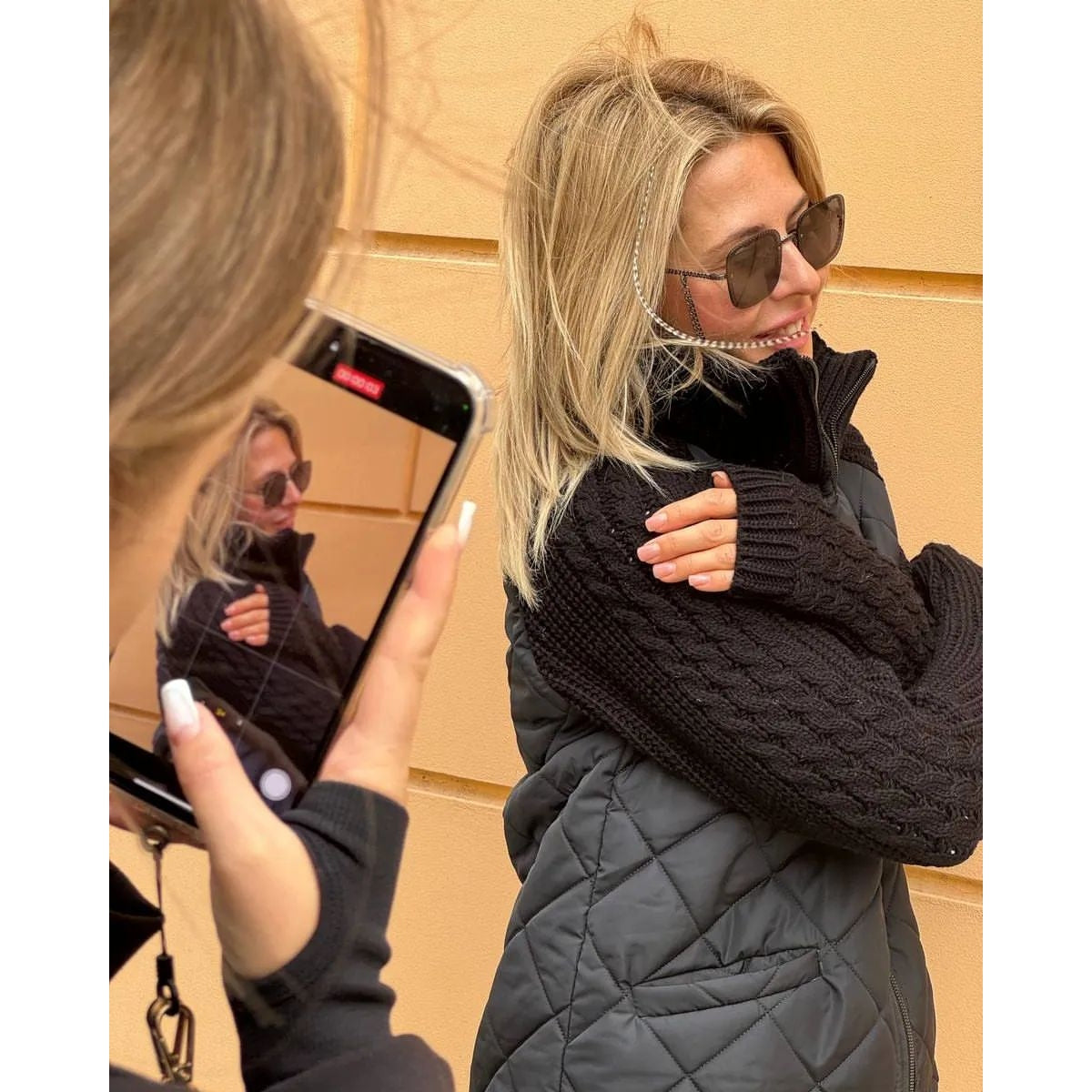 Lusso™ | Moteriška striukė megztomis rankovėmis