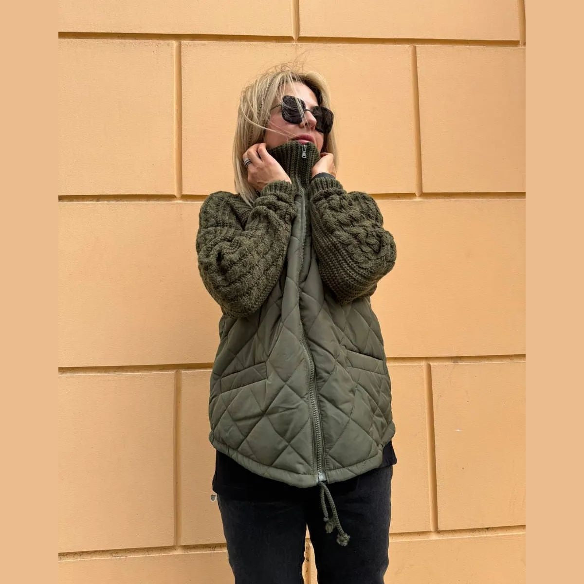 Lusso™ | Moteriška striukė megztomis rankovėmis