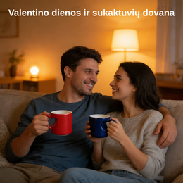 Magiškas keraminis puodelis keičiantis spalvą su širdelės formos rankena