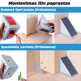 LumiStep™ | LED Laiptų šviestuvai su saulės baterijomis