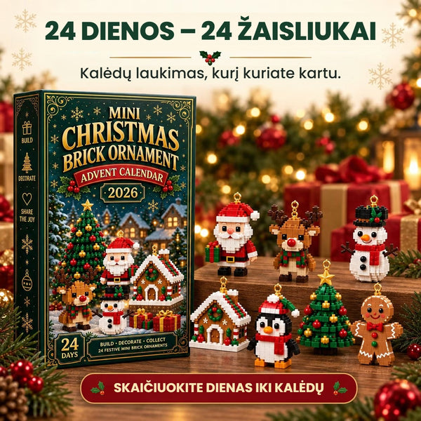 24 dienų Konstruojamų Eglutės Žaisliukų Advento Kalendorius