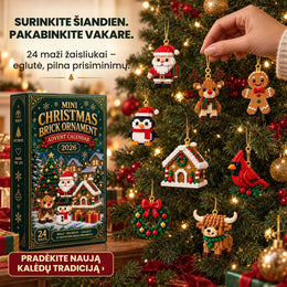 24 dienų Konstruojamų Eglutės Žaisliukų Advento Kalendorius