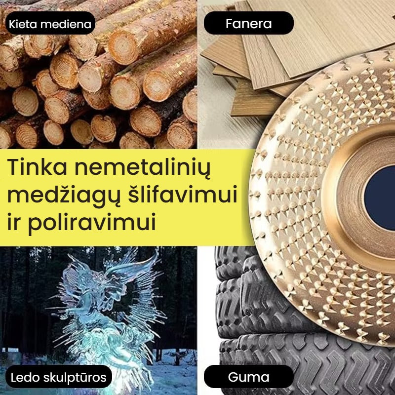 Tvirtas medžio drožybos diskų rinkinys kampiniam šlifuokliui (3 vnt.)
