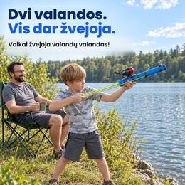 Katapultinis žvejybos rinkinys vaikams – meškerė su rite ir priedais