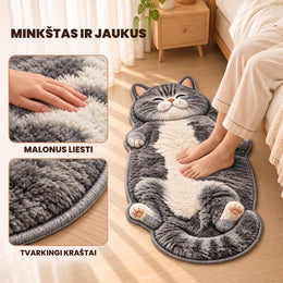 Pūkuotas katinėlio formos kilimėlis