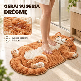 Pūkuotas katinėlio formos kilimėlis