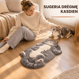 Pūkuotas katinėlio formos kilimėlis