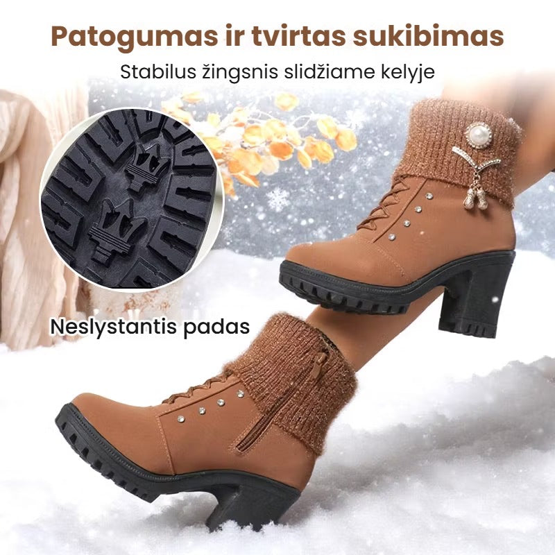Elegantiški moteriški aulinukai su kailiuku
