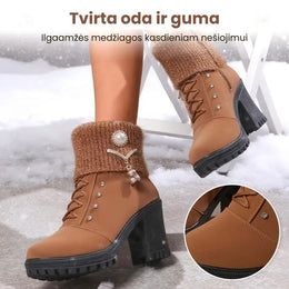 Elegantiški moteriški aulinukai su kailiuku