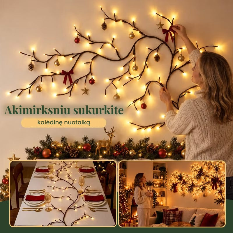 Lanksčios LED šakelės – jauki kalėdinė sienos dekoracija