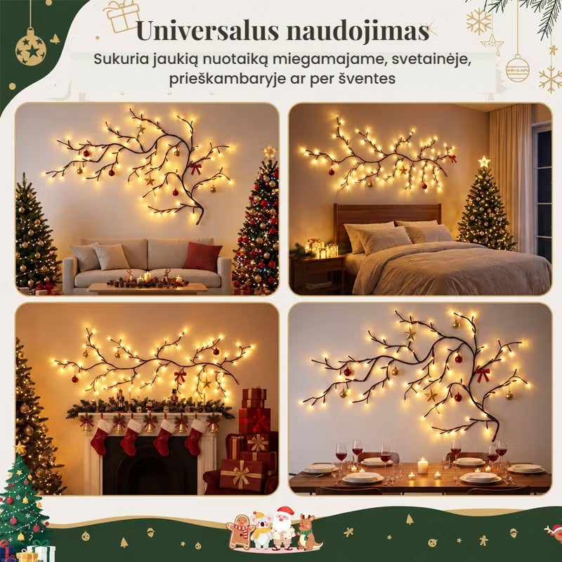 Lanksčios LED šakelės – jauki kalėdinė sienos dekoracija