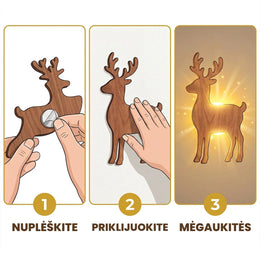Šviečiančios kalėdinės sienų dekoracijos (7 vnt.)