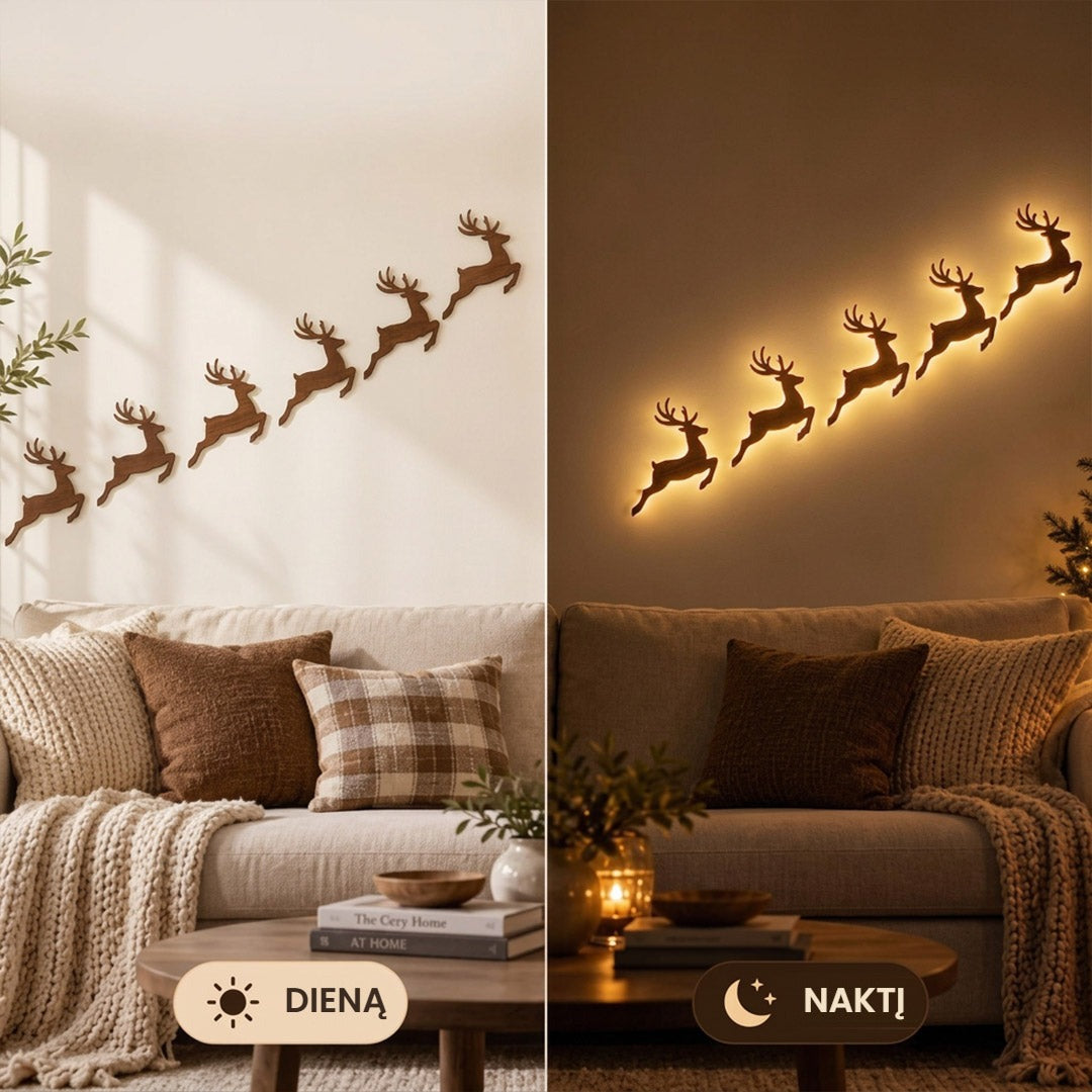 Šviečiančios kalėdinės sienų dekoracijos (7 vnt.)