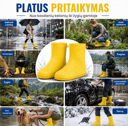 Neperšlampamos neslystančios batų apsaugos nuo lietaus