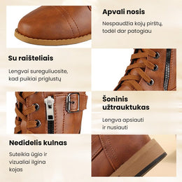 Vintažiniai odiniai aulinukai su užtrauktuku